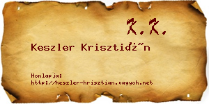 Keszler Krisztián névjegykártya